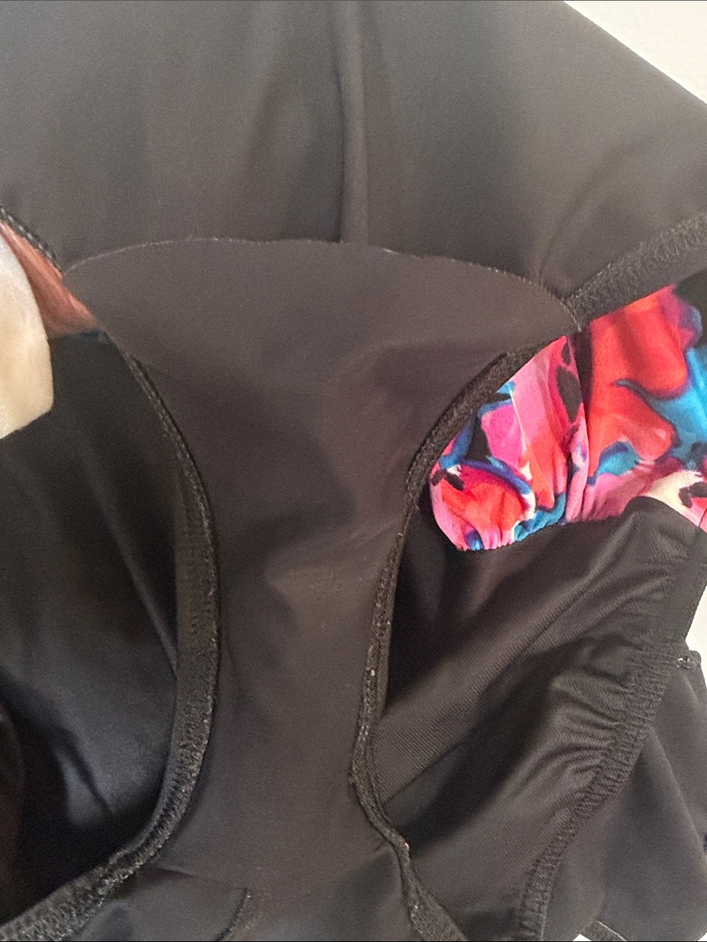 Miraclesuit Black One-Piece Swimsuit with Pink & Teal Floral Sides Like New - Picture 5 of 9